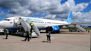 Посадка в Минске Boeing 737-800 Победа