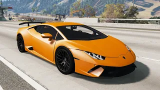 BeamNG.drive - Lamborghini Huracan LP 640-4 Performante 2017 - Car Show Test Drive Crash . 4K 60fps.