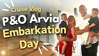 EMBARKING P&O ARVIA 🚢 14 night Med Cruise | Deluxe Balcony Cabin Tour AD