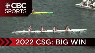 Quebec takes gold in women’s k-4 500m canoe kayak race at the 2022 Canada Summer Games | CBC Sports