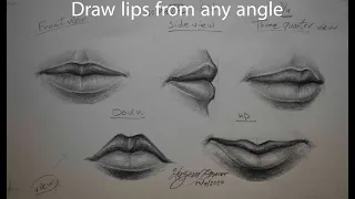 Draw and shade lips from any angle with only one pencil