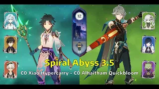 C0 Xiao Hypercarry & C0 Alhaitham Quickbloom | Sprial Abyss 3.5 - 9 Stars | Genshin Impact