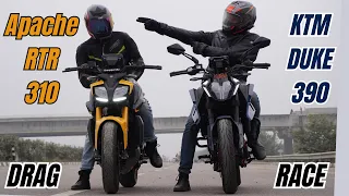 2023 KTM Duke 390 vs Apache RTR 310 Drag Race