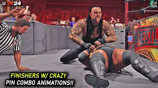 WWE 2K24 Finishers w/ Crazy Pin Combo Animations!!