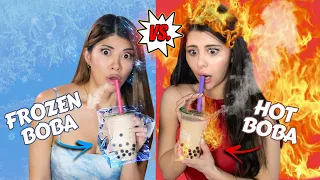 Eating Only HOT vs COLD Food Challenge