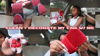Clean + Decorate My Car With Me | Red Bling Addition | Amazon Must Haves