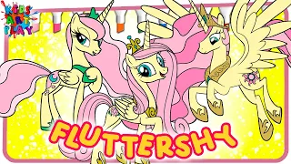 My Little Pony Cadence Luna and Celestia Color Swap As FLUTTERSHY Coloring Pages How To Color