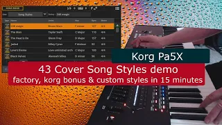 Korg Pa5X demo: 43 cover song styles in 15 minutes