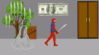 Granny vs Spiderman vs Hulk Sword Tree Funny Animation- Drawing Cartoons 2 - Raza Animations