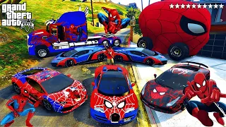 GTA 5 ✪ Stealing SPIDER-MAN SUPER CARS with Franklin ✪ (Real Life Cars #62)