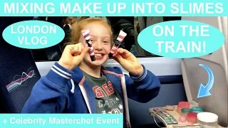 MIXING MAKEUP INTO CLEAR SLIME ON THE TRAIN | CELEBRITY COOK EVENT + LONDON VLOG | RUBY ROSE UK