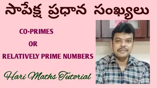 Saapeksha pradhaana sankhyalu | co-prime | relatively prime numbers | telugu and english