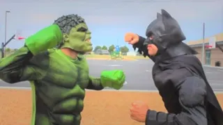 Batman vs The Incredible Hulk in real life superhero battle