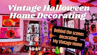 Vintage Halloween home decorating tour. Decorate with Blow molds, die cuts, antique Halloween & diy