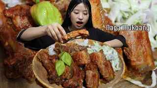 Pork Mukbang with Rice | Naga Mukbang|