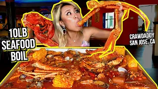 10LB SEAFOOD BOIL at Crawdaddy in San Jose, CA!! #RainaisCrazy LOBSTER CRAB CRAWFISH SEAFOOD MUKBANG