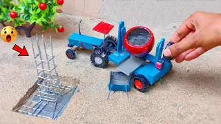 diy tractor making concrete pillar science project | cow shed | diy tractor | Mini The Q | KeepVilla