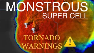 MONSTROUS SUPER CELL! / TORNADO WARNINGS Across 3 States! Nebraska, Kansas, Iowa