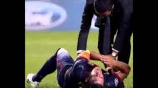 Carles Puyol injury (Barcelona vs Befica)