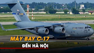 Máy bay vận tải C-17 chở xe đặc chủng phục vụ Tổng thống Mỹ đến Hà Nội