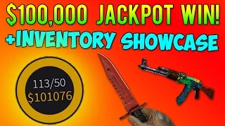 CS GO - $100,000 Jackpot Win!? + Winners Inventory Showcase!