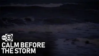 Video in Galveston shows the not-so calm before the storm