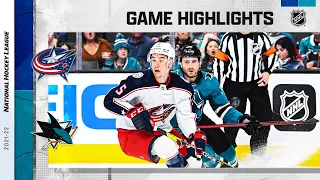 Blue Jackets @ Sharks 4/19 | NHL Highlights 2022