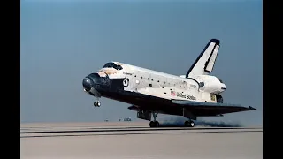 Space shuttle reentering from space