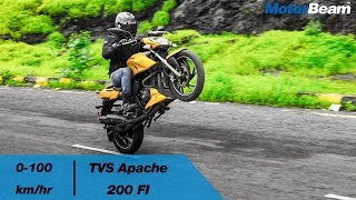 TVS Apache 200 FI - 0-100 km/hr & Top Speed | MotorBeam