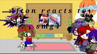 The Afton family reacts to super Nintendo meme ( smg4)