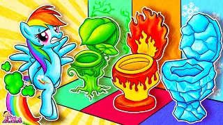 MY LITTLE PONY Rainbow Dash Don't Choose The Wrong Toilet! 🤩 Fire, Water, Air & Earth | Annie Korea