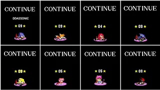 Sonic 1 - Continue Screen Every Characters