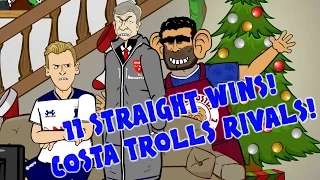 Chelsea 11 straight wins! COSTA TROLLS THEIR RIVALS! (Wenger, Kane, Klopp and Pep PARODY)(Day 18)