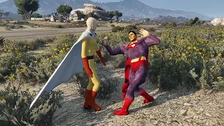 cosmic armor superman vs saitama ! #Gtav#Gta5#Superman#Onepunchman#Saitama#CASUPERMAN#COMICS#shorts