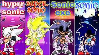Sonic vs Super Sonic vs Hyper Sonic vs Sonic EXE | Tiles Hop EDM Rush