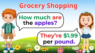 English Speaking Practice For Beginners |  Grocery Shopping |  English Conversation Practice