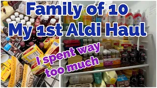 FAMiLY OF 10~1ST ALDi GROCERY HAUL. I spent way too much 😂😉
