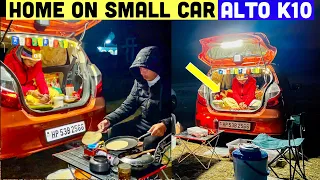 Vlog 235 |Car camping in BAROT -2 degrees ❄️ Smallest camper van 🚐