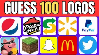 Guess 100 Logos in 3 Seconds | 100 Famous Logos | Logo Quiz 2024