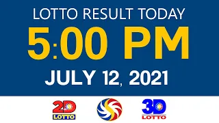 Lotto Results Today July 12 2021 5pm Ez2 Swertres 2D 3D 4D 6/45 6/55 PCSO