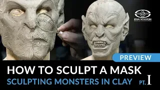 How to Make a Mask - Sculpting Monsters in Clay Part 1 - PREVIEW