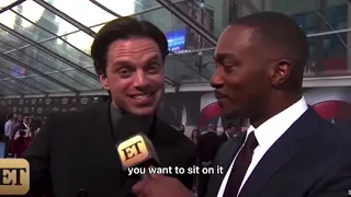 Anthony Mackie & Sebastian Stan being iconic for 7 minutes and 56 seconds