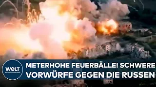 PUTINS KRIEG: Meterhohe Feuerbälle! Schwere Vorwürfe - Bombardieren Russen hier mit Vakuum-Bomben?