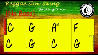 Reggae Slow Swing C G Am F  [No Bass]  Backing track  in C | 80 BPM with Chord Changes