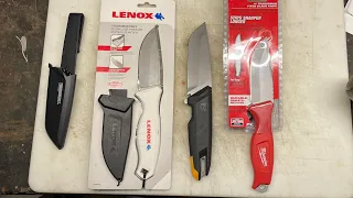 Milwaukee vs Lenox vs Toughbuilt fixed blade knife comparison