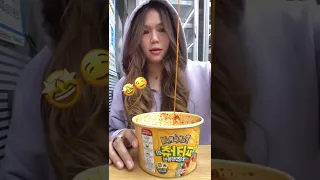 cheesy korean spicy rice cakes (pikachu’s cheese tteokbokki) mukbang ASMR #shorts