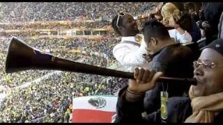 Angelique Kidjo cheering at the opening game of the 2010 World Cup