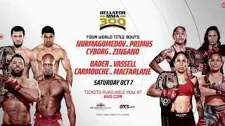 Bellator 300 will feature 4 TITLE FIGHTS | Feat. Nurmagomedov, Cyborg, Bader and Carmouche