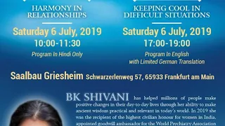 BK Shivani @ Saalbau Griesheim, Schwarzerlenweg - Harmony in Relationships - 06 July 2019