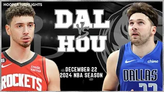 Dallas Mavericks vs Houston Rockets Full Game Highlights | Dec 22 | 2024 NBA Season